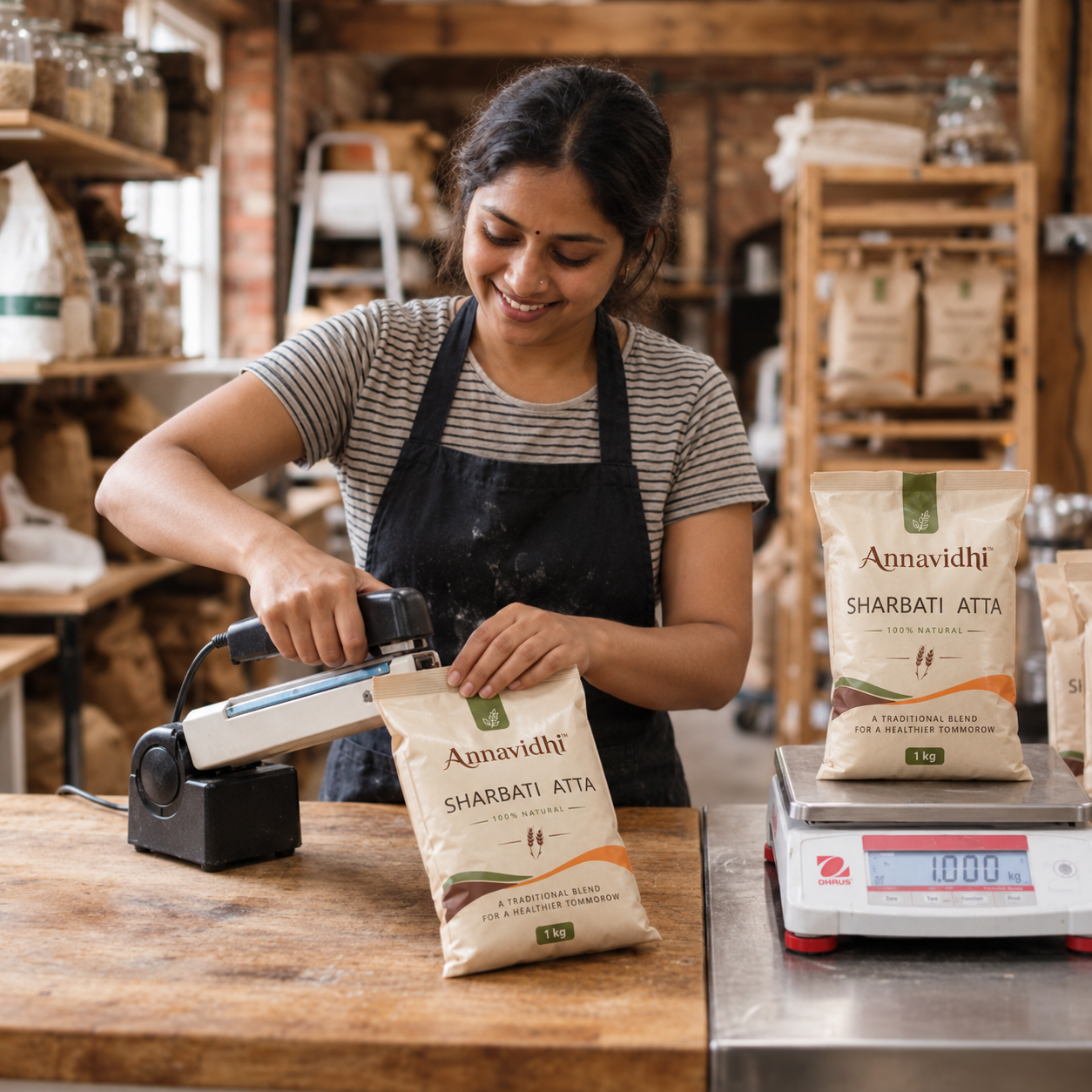 Annavidhi small batch weighing and packing process