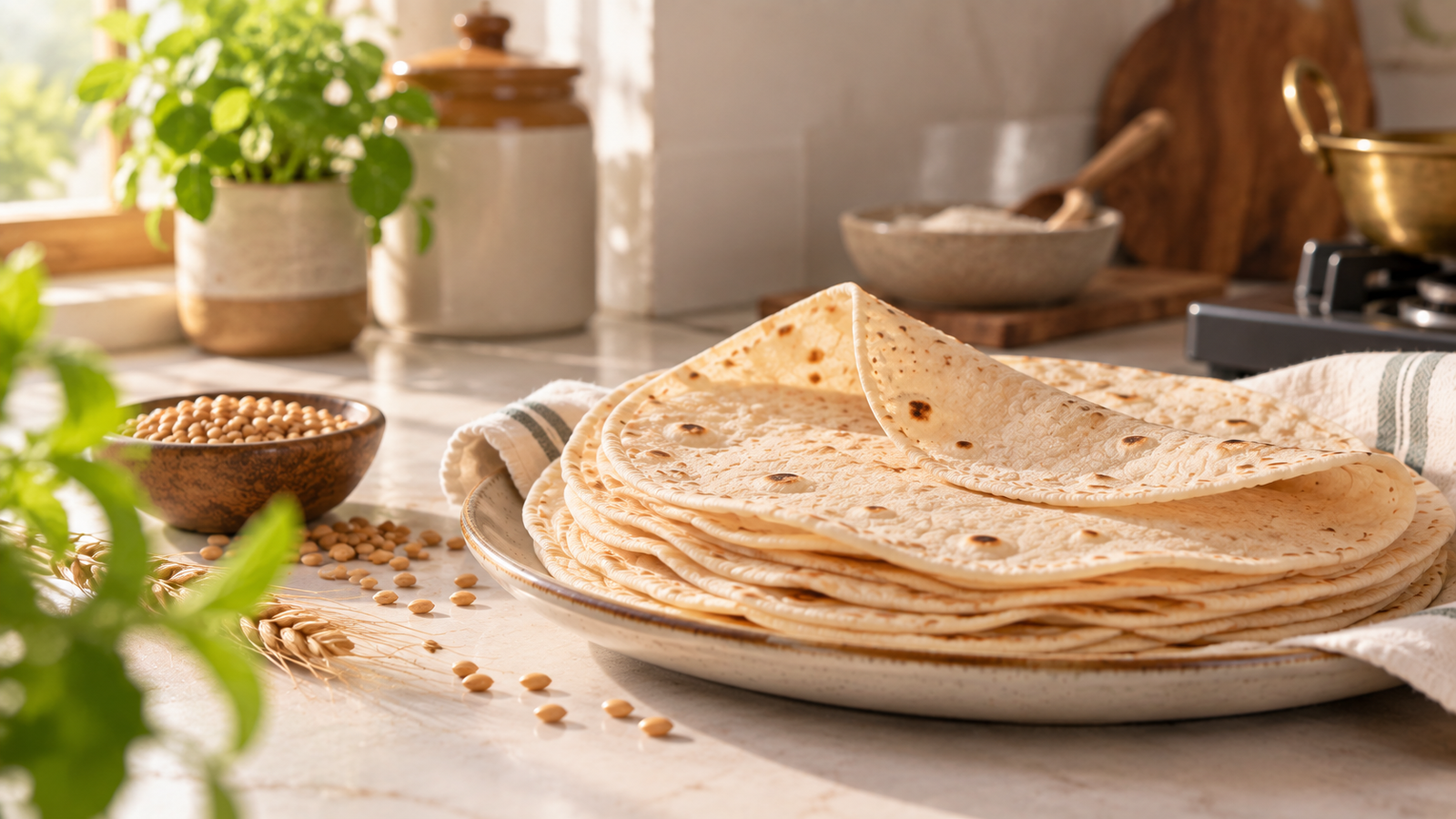 Soft rotis made with Annavidhi Sharbati Atta